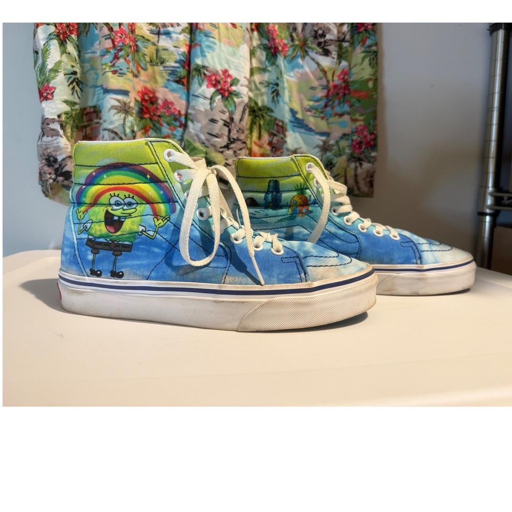 Vans Sk8-Hi SpongeBob SquarePants Imagination Blue High Top Sneakers 6.5M 7.5W